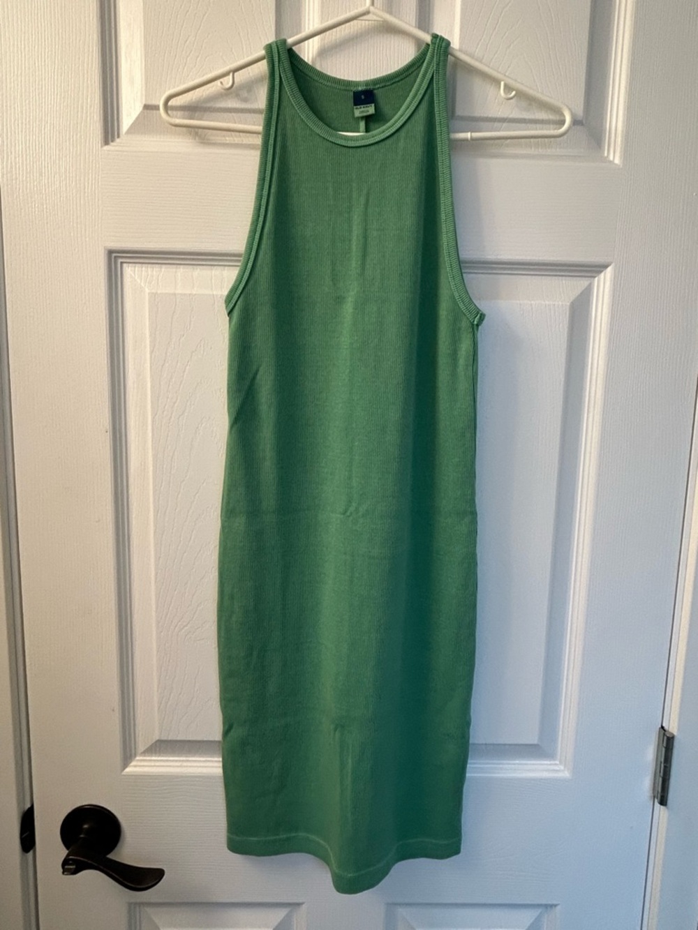 Old Navy Green Ribbed Tank Midi Dress Bodycon Stretch Size Small